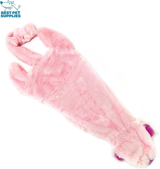Best Pet Supplies Stuffing Free Squeaky Dog Toys for Small Dogs, Medium Dogs, and Large Dogs, Durable, Best Dog Chew Toy for Teething Puppy, Indoor Play, Holds Plastic Bottle - Pig, Large