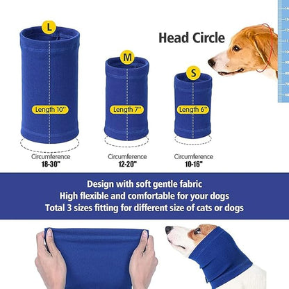Dog Snood Ear Wraps for Anxiety Relief Ear Protection for Winters Dog Ear Muffs for Noise Protection Dog Calming Ear Cover No Flap Ear Wrap Neck and Ear Warmer Dog Accessories Dog Grooming Supplies