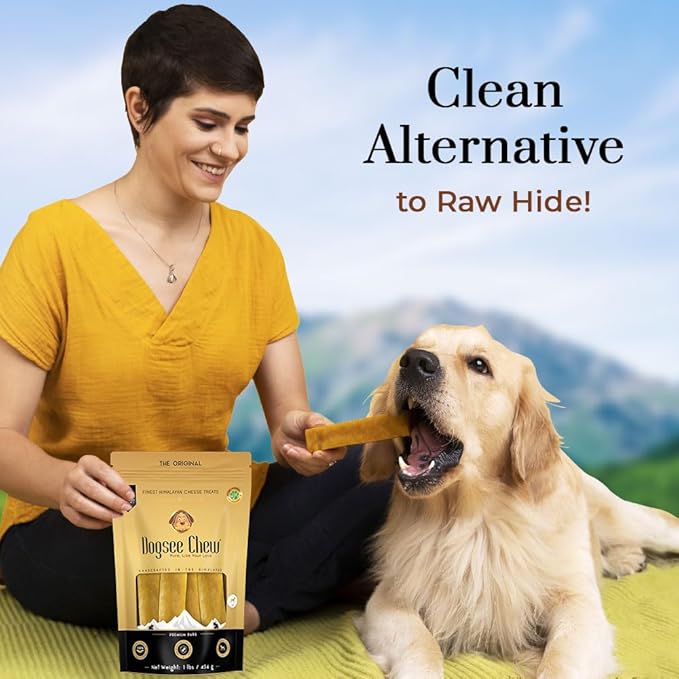 Dogsee Himalayan Yak Cheese Dental Chews for Dogs 1lb (Medium - 6 Chews) | 100% Natural | No Grain, No Gluten | Odorless Dog Treats