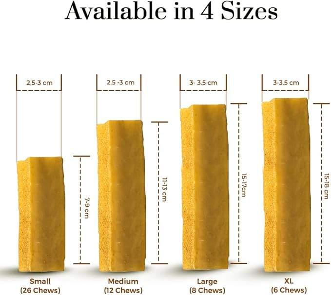 Dogsee Himalayan Yak Milk Dog Chews with Turmeric Value Pack 2lb (Large - 8 Chews) | Anti-inflammatory | Great for Oral Hygiene | Odorless Dental Dog Treats