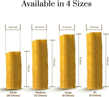 Dogsee Himalayan Yak Milk Dog Chews with Turmeric Value Pack 2lb (Large - 8 Chews) | Anti-inflammatory | Great for Oral Hygiene | Odorless Dental Dog Treats