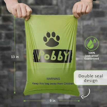 Dog Poop Bags Rolls, Poop Bags for Dogs, Dog Poop Bag Holder for Leash, 150 Count with 1 Pack Dispenser, Dog Bags for Poop, Unscented 10 Refill Rolls, 9" X 13" Thick Dog Waste Bags by PobbY