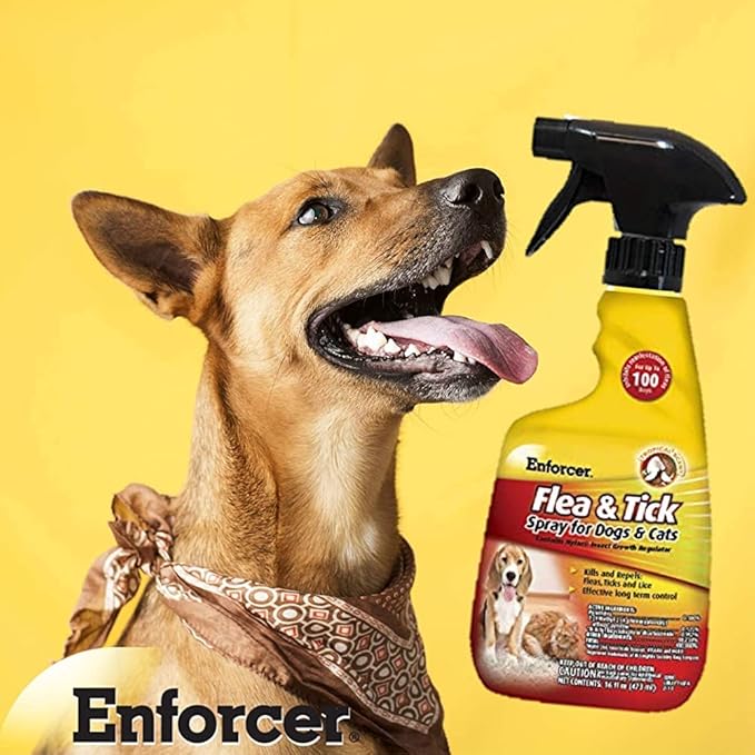 Enforcer Flea and Tick Spray - 16 Ounce (Case of 6) EFT166 - for Dogs and Cats