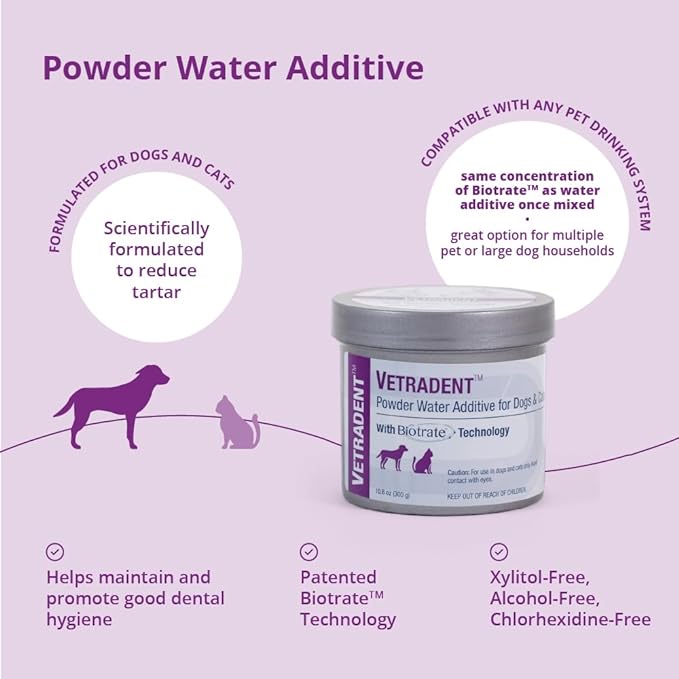 Powder Water Additive for Dogs and Cats, 10.6 oz