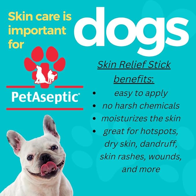 Skin Relief Stick Topical Skin Treatment for Dogs | Helps with Cuts, Burns, Rashes, Wounds, Dry Itchy Skin, Hot Spots, & Irritated Skin | Helps Restore, Heal, & Protect Skin | 2.3oz Stick
