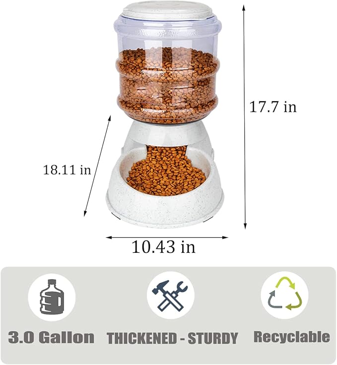 Automatic Feeder for Large Dogs, Large Dog Food Dispenser 3 Gallon, Automatic Dog Feeder Food Dispenser for large dogs and pets That are left unfed for long periods of time away from home.