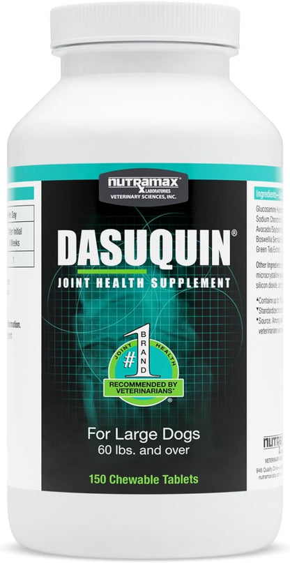 Nutramax Dasuquin Joint Health Supplement for Large Dogs - With Glucosamine, Chondroitin, ASU, Boswellia Serrata Extract, Green Tea Extract, 150 Chewable Tablets