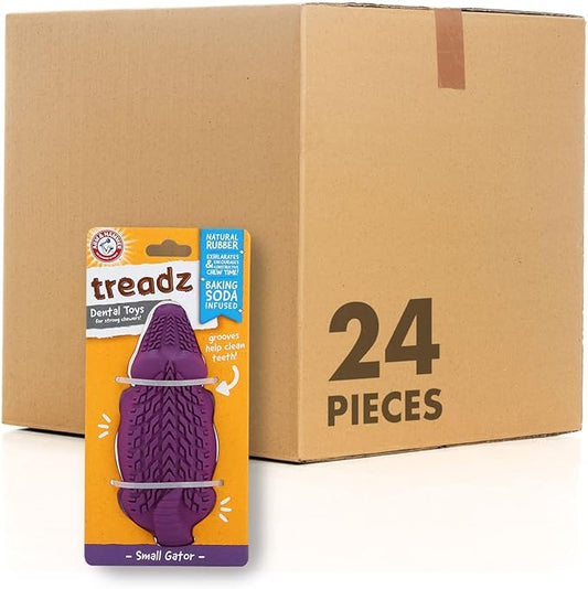 Arm & Hammer for Pets Super Treadz Mini Gator Dental Chew Toy for Dogs Best Dental Dog Chew Toy Dog Dental Chew Toys Reduce Plaque & Tartar Buildup Without Brushing (Pack of 1)