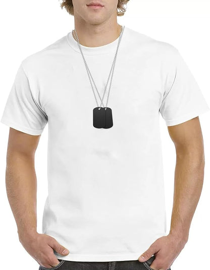 100Pcs Military Dog Tags Set, 50Pcs Personalized Engraved Aluminum Blank Dog Tags and 50Pcs Iron Necklace Chain, Blank Dog Tags for Engraving, Dog Tags for Men, Black