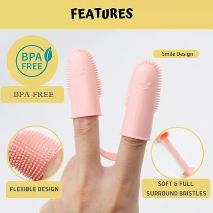 Dog Toothbrush Kit, 6Pack Dog Finger Toothbrush for Dog Teeth Cleaning&Dog Dental Care, Cat Toothbrush Dog Tooth Brush Puppy Toothbrush Pet Toothbrush (Pink (6-Pack))