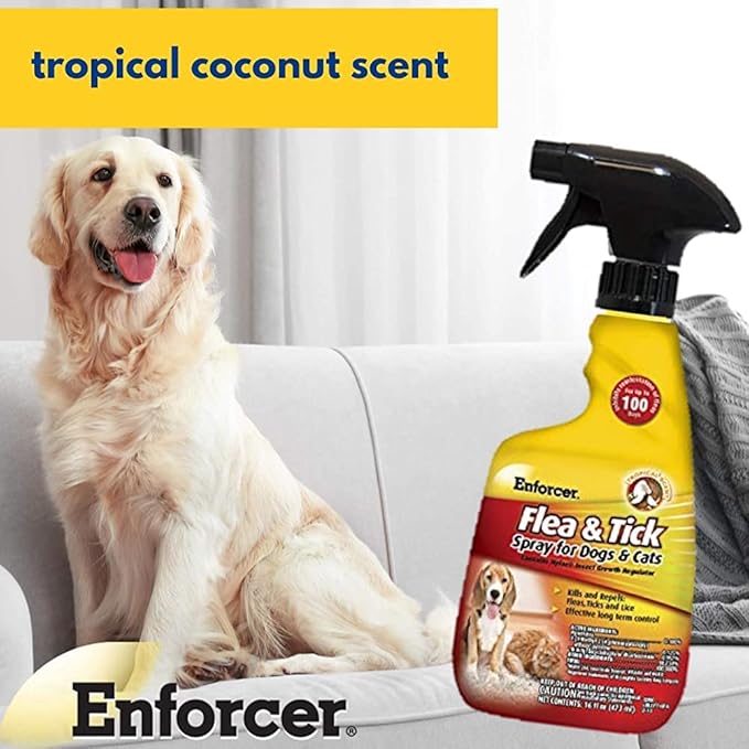 Enforcer Flea and Tick Spray - 16 Ounce (Case of 6) EFT166 - for Dogs and Cats