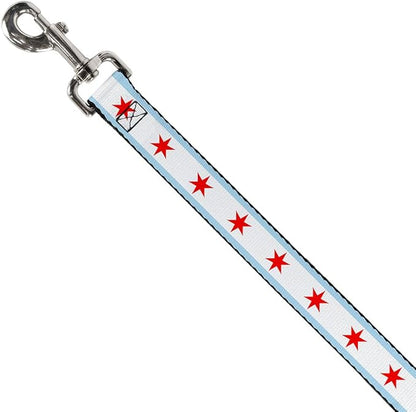 Dog Leash Chicago Flag 4 Feet Long 1.0 Inch Wide