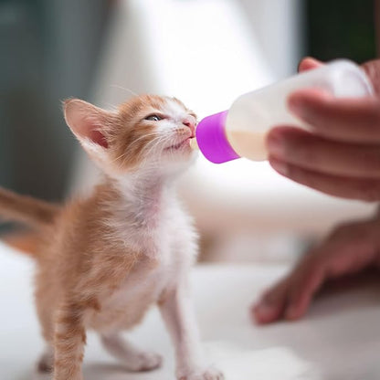 16 Pieces Pet Feeding Bottle Kit Kitten Bottles Kitten Milk Replacer Puppy Milk Feeder with Replacement Nipples Puppy Feeding Bottles for Small Animals Newborn Dog and cat Nursing Supplies