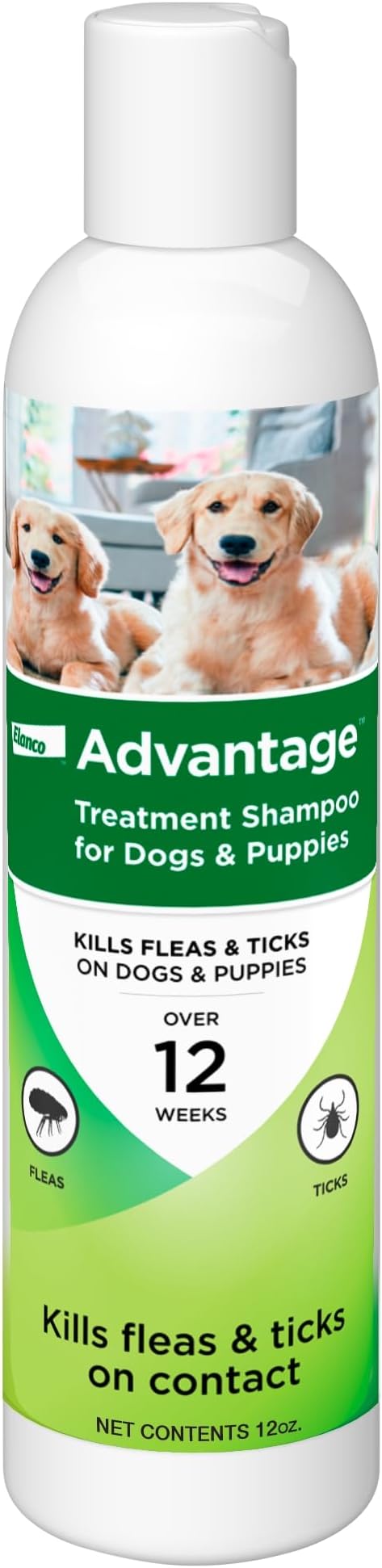 Advantage Dog Flea & Tick Shampoo for Puppies & Adult Dogs | Kills Fleas & Ticks | 12 oz.
