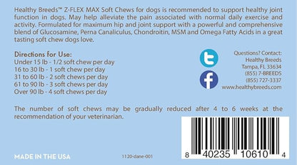 Healthy Breeds Great Dane Z-Flex Max Hip and Joint Soft Chews 50 Count