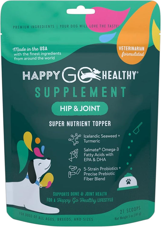 Hip & Joint Supplements for Dogs | Probiotic & Prebiotic Benefits with Wild Salmon Omega 3s to Help Your Dog Reach New Heights | All Breeds and Sizes | 21 Count