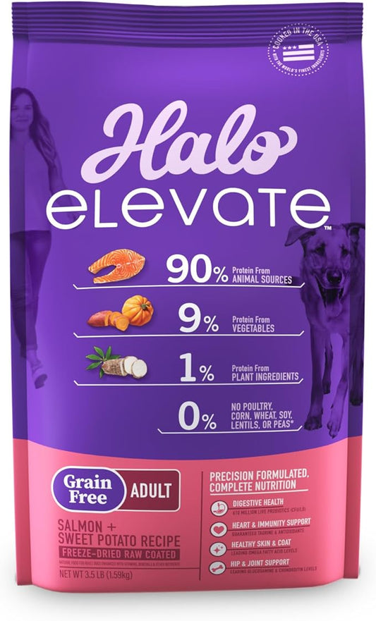 HALO Elevate Dry Dog Food, Grain Free Salmon Recipe, 3.5lb