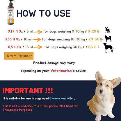 VHD Norway Salmon Fish Oil for Dogs – Omega-3 & Omega-6 for Skin and Coat Health, Fish Oil Liquid with Pump, Food Supplement, Joint, Immune & Heart Health, Less Shedding & Itching, 6.76 Fl Oz (200 ml)