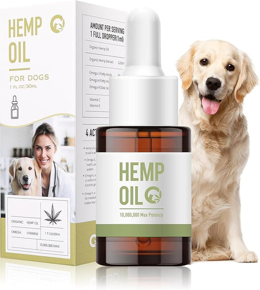 T-RUNHEMP|Hemp Oil for Dogs - Calming You Tailed Friends with Hemp Oil,Help Pets with Joint Pain,Anti-Inflammatory，Anxiety Stress ，Skin and Coat Health，Dog Calming