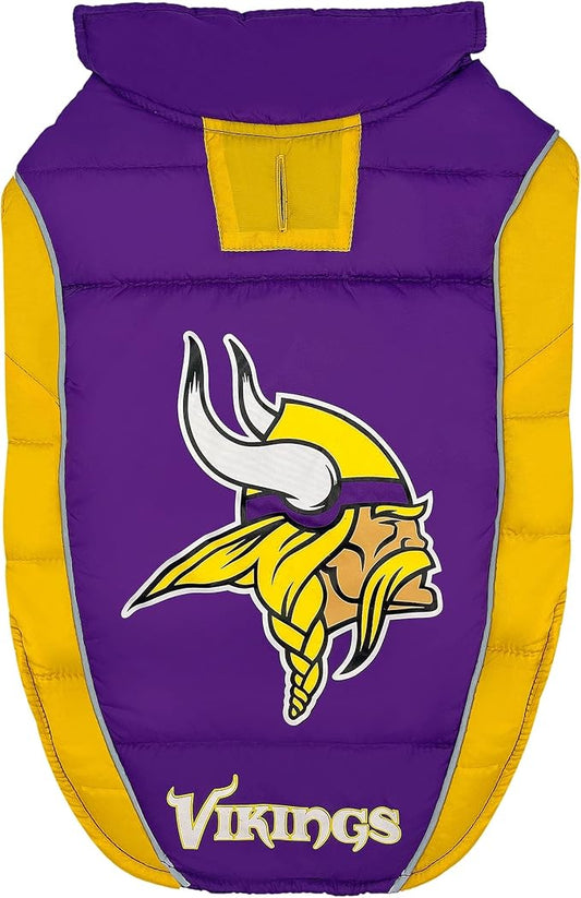 Pets First Pets NFL Licensed Dog & Cat Vest Pet Puffer Down Coat Jacket, Team Color, Small US
