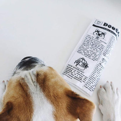 Pet Qwerks Plush Interactive Dog Toys - Newspaper Squeaker Toy - 10 in,Large breeds