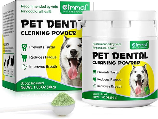 Dog Dental Powder, Dog Teeth Cleaning Powder, Dental Care for Dog Teeth Breath Freshener, Plaque & Bad Breath Off Powder Dog for Small, Medium and Large Dog, 30g