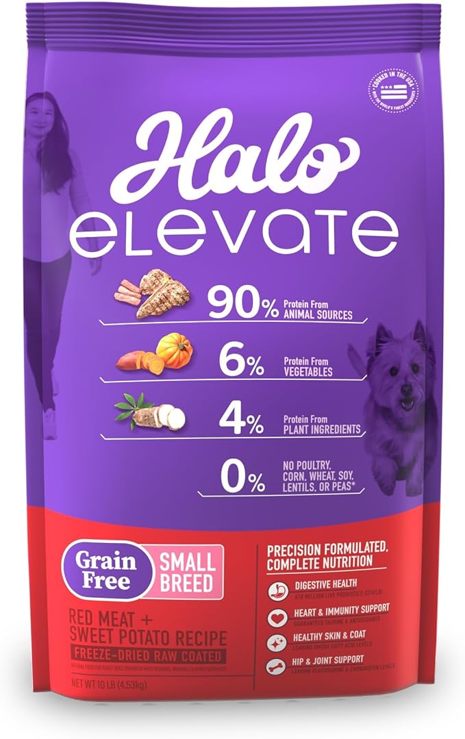 Halo Elevate Dry Dog Food, Grain Free Red Meat Recipe, Small Breed, 10lb