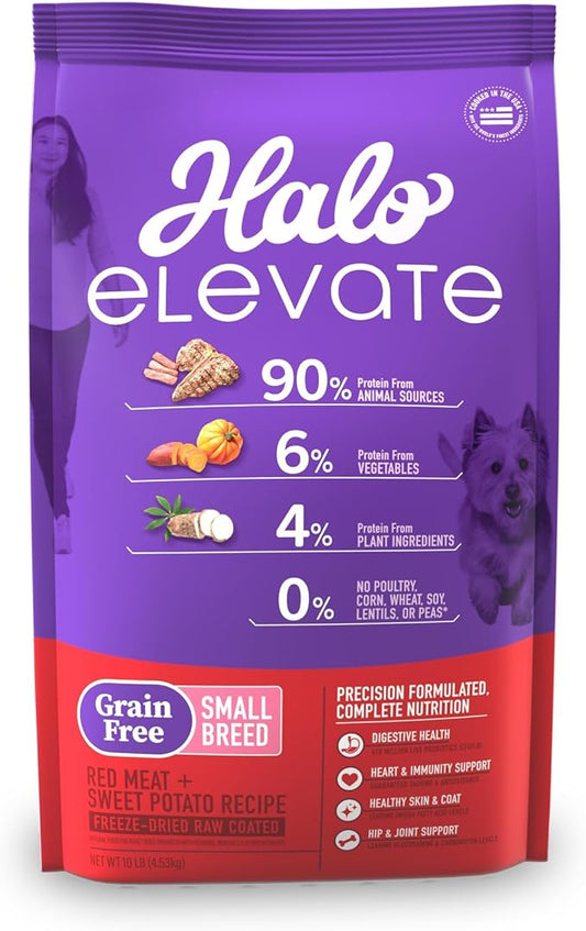 Halo Elevate Dry Dog Food, Grain Free Red Meat Recipe, Small Breed, 10lb
