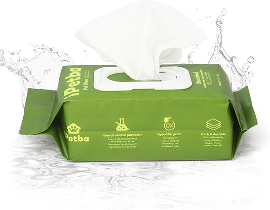 Unscented Dog Grooming Wipes for Cleaning and Deodorizing, Natural Plant Formula Pet Wipes for Dogs Cats on Paws Butt Face Body, Doggie Wipe Fragrance Free 100 Count