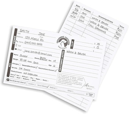 Juvale 100-Pack Pet Grooming Cards, Customer Information Cards, Cat or Dog Grooming Client Cards and Contact Profile Extender, Pet Info Record Cards for Groomers (8x5 in)