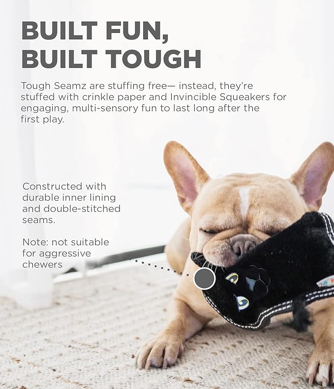 Outward Hound Tough Seamz Panther Plush Dog Toy, Small