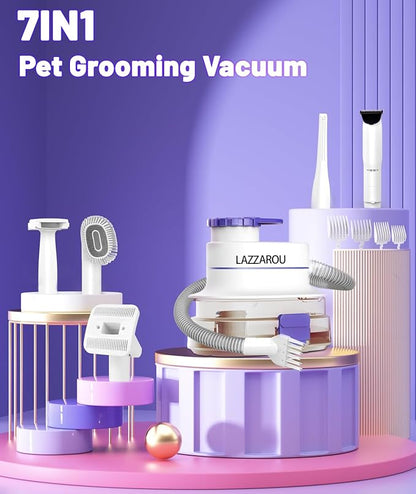 Pet Grooming Kit & Pet Hair Vacuum with 4L Dust Cup,Hair Blower & Electric Clippers, Dog Vacuum Brush, Low Noise Dog Grooming Kit Professional Pet Grooming Vacuum for Shedding Dogs Cats Hair…