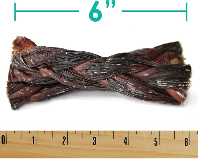 6" Beef Gullet Sticks For Dogs (10 count) | Natural Beef Jerky Chews For Puppies & Large Dogs | Glucosamine Rich Dog Treats For Healthy Joints | Softer Than Bully Sticks | Supercan Made