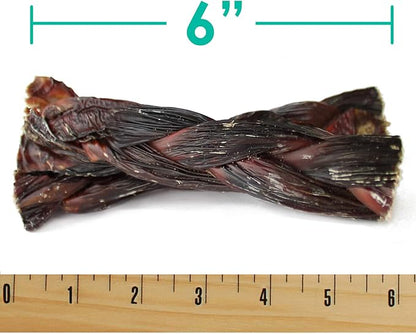 6" Beef Gullet Sticks For Dogs (10 count) | Natural Beef Jerky Chews For Puppies & Large Dogs | Glucosamine Rich Dog Treats For Healthy Joints | Softer Than Bully Sticks | Supercan Made