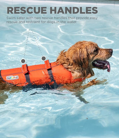 Outward Hound Granby Splash Orange Dog Life Jacket, Large