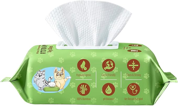Dog Wipes for Paws and Bum, Plant Based Pet Grooming Wipes Natural and Gentle, 100 Wipes for Cleaning & Grooming Fragance-Free, Pet Wipes for Dog