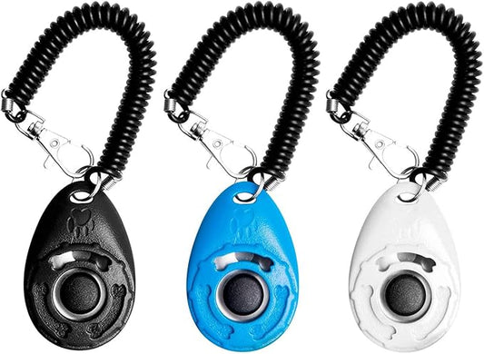 3 Pack Dog Training Clicker with Wrist Strap, Pet Clicker for Dog Clicker for Training Puppy Clicker Trainer, Pet Training Clicker for Cats Puppy Bird Horse Animal