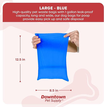 Downtown Pet Supply 960 Count Dog Poop Bags Refills with Leash Clip and Bone Bag Dispenser, Rainbow of Colors - Dog Waste Bags Unscented and Leak-Proof with Dog Poop Bag Dispenser - 12.5 x 8.5"