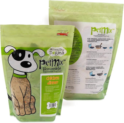 Healthy Dogma - PetMix Dehydrated Dog Food for Allergies - Grain Free, Freeze Dried, Raw, Homemade Dog Food (Chicken Dinner, 2 lbs)