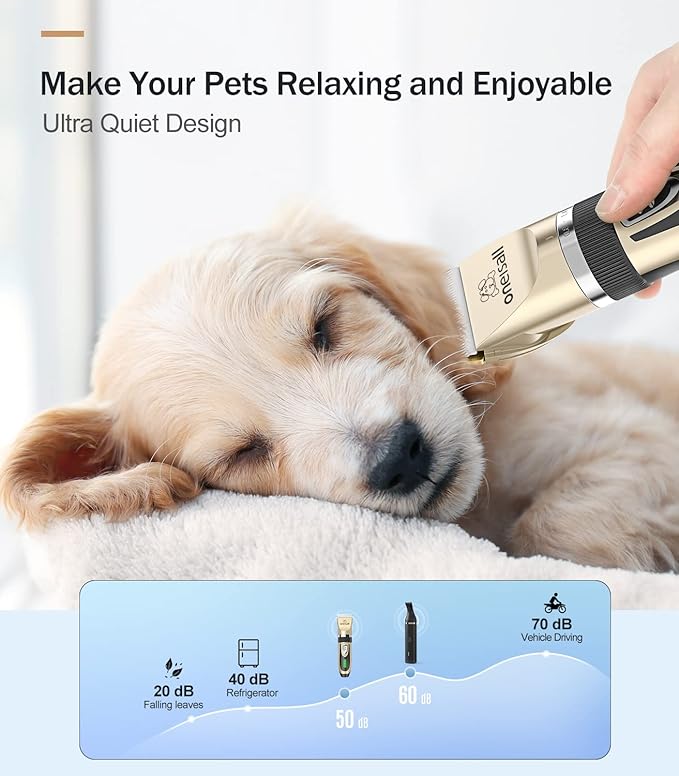 oneisall Dog Grooming Clippers and Dog Paw Trimmer Kit 2 in 1 Quiet Cordless Dog Clippers for Grooming Pet Hair Paws Trimmers for Small Dogs Cats Animals