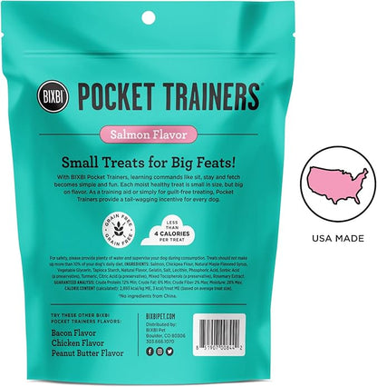 BIXBI Pocket Trainers, Salmon (6 oz, 1 Pouch) - Small Training Treats for Dogs - Low Calorie and Grain Free Dog Treats, Flavorful Pocket Size Healthy and All Natural Dog Treats