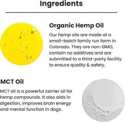 Lolahemp Hemp Oil for Dogs & Cats - Made in USA at Family Farm - Natural Hemp Oil for Joint Support, Promoting Mobility, Relieving Discomfort and Calming Supplement for Promoting Relaxation
