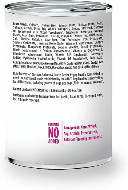 Nulo Freestyle All Breed Wet Canned Dog Food for Puppies, Premium All Natural Grain-Free, High Animal-Based Protein