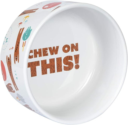 STAR WARS Chewbacca "Chew on This" Dog Food Bowl, 6 Inch | Dog Feeding Bowl Holds up to 3.5 Water, Dry Food, or Wet Food | Dishwasher Safe on Top Rack Dog Bowl,White,1 Count (Pack of 1),FF13172