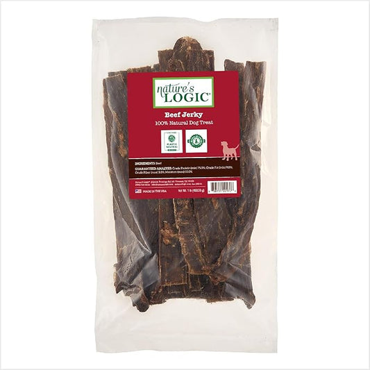 Nature's Logic Beef Jerky Canine Treat, 1 lb., 1 Pack