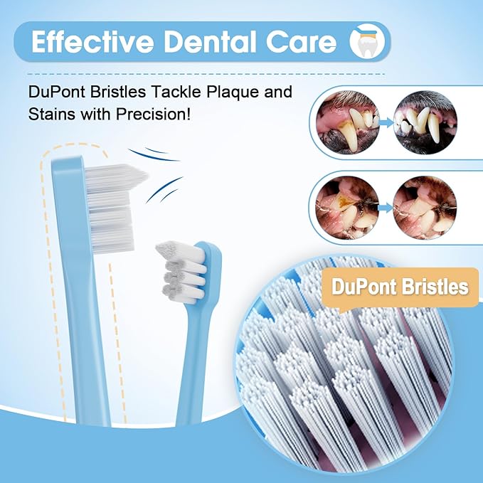 Dog Tooth Brushing Kit Achieve Optimal Dog Dental Care with The Premium Dog Toothbrush Set - Healthy Teeth, Fresh Breath, and Easy Cleaning-blue-5pcs