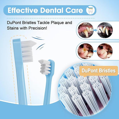 Dog Tooth Brushing Kit Achieve Optimal Dog Dental Care with The Premium Dog Toothbrush Set - Healthy Teeth, Fresh Breath, and Easy Cleaning-blue-5pcs