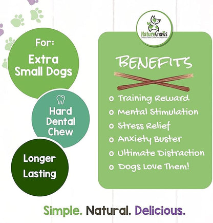 Nature Gnaws - Extra Thin Bully Sticks for Dogs - Premium Natural Beef Bones - Long Lasting Dog Chew Treats for Small Dogs & Puppies - Rawhide Free - 6 Inch