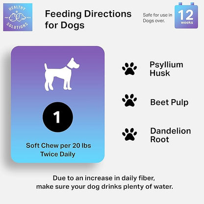 Dog Fiber Soft Chews Supplement - Stop Scooting Digestive Formula Enhanced with Pumpkin, Psyllium Husk, & Beet Pulp - Supports Dogs Healthy Anal Gland, Stool & Constipation - Made in USA, 120 ct