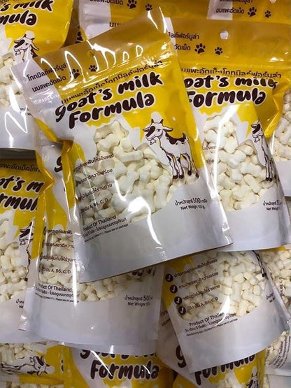 GOATMILK FUMULA 100% Sterilized Goat Milk Replacer 300 Tablets for Dog Puppy Cats Pet Milk Replacer Supplement High Protein Calcium Nourish Bones Teeth Strengthens Immunity Milk Replacement 500 g.